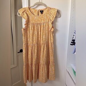 J.Crew yellow flutter sleeve mini dress EUC